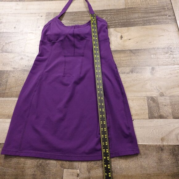 Athleta‎ Modra Halter Dress Women’s 6P Purple Built-In Bra Athleisure Bodycon - Picture 7 of 12